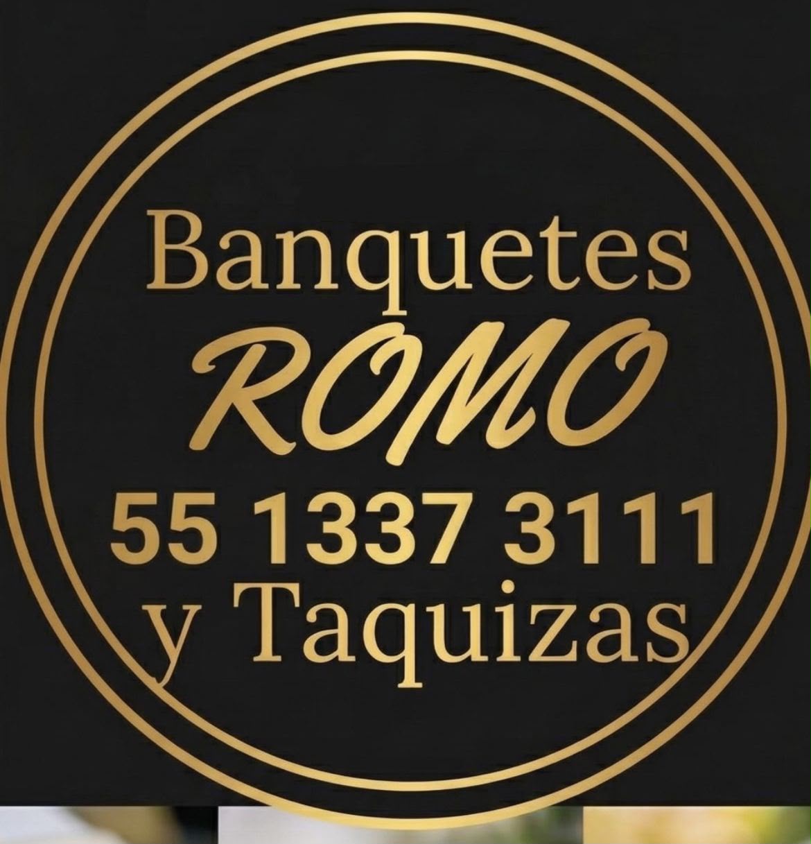 Logotipo original de Banquetes ROMO y Taquizas